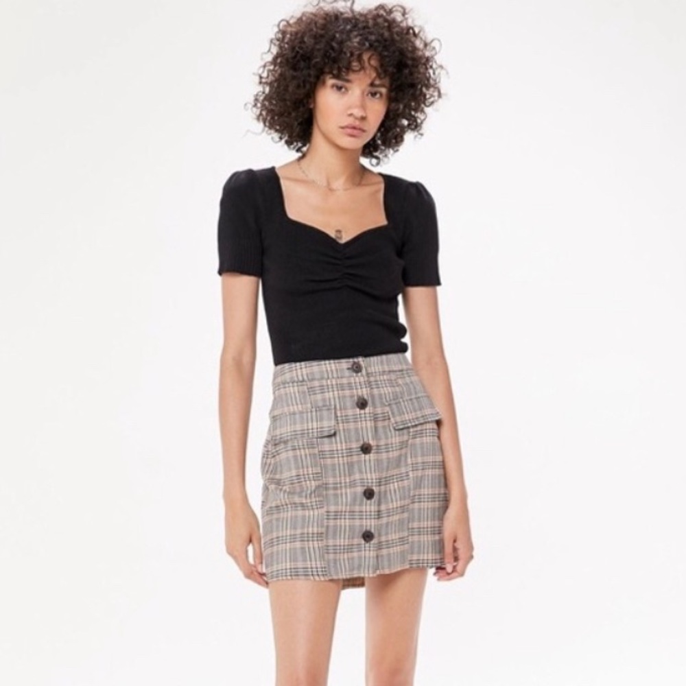 Urban Outfitters Button Down Plaid Mini Skirt